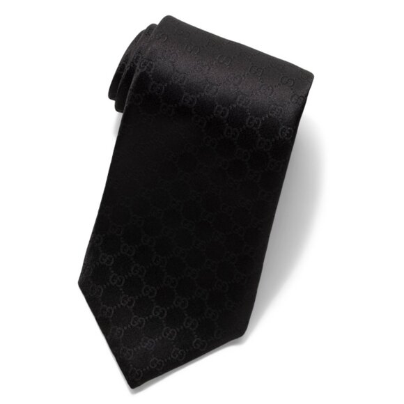 GUCCI Black Men's Made In Italy Designer Silk Tie - Picture 1 of 1